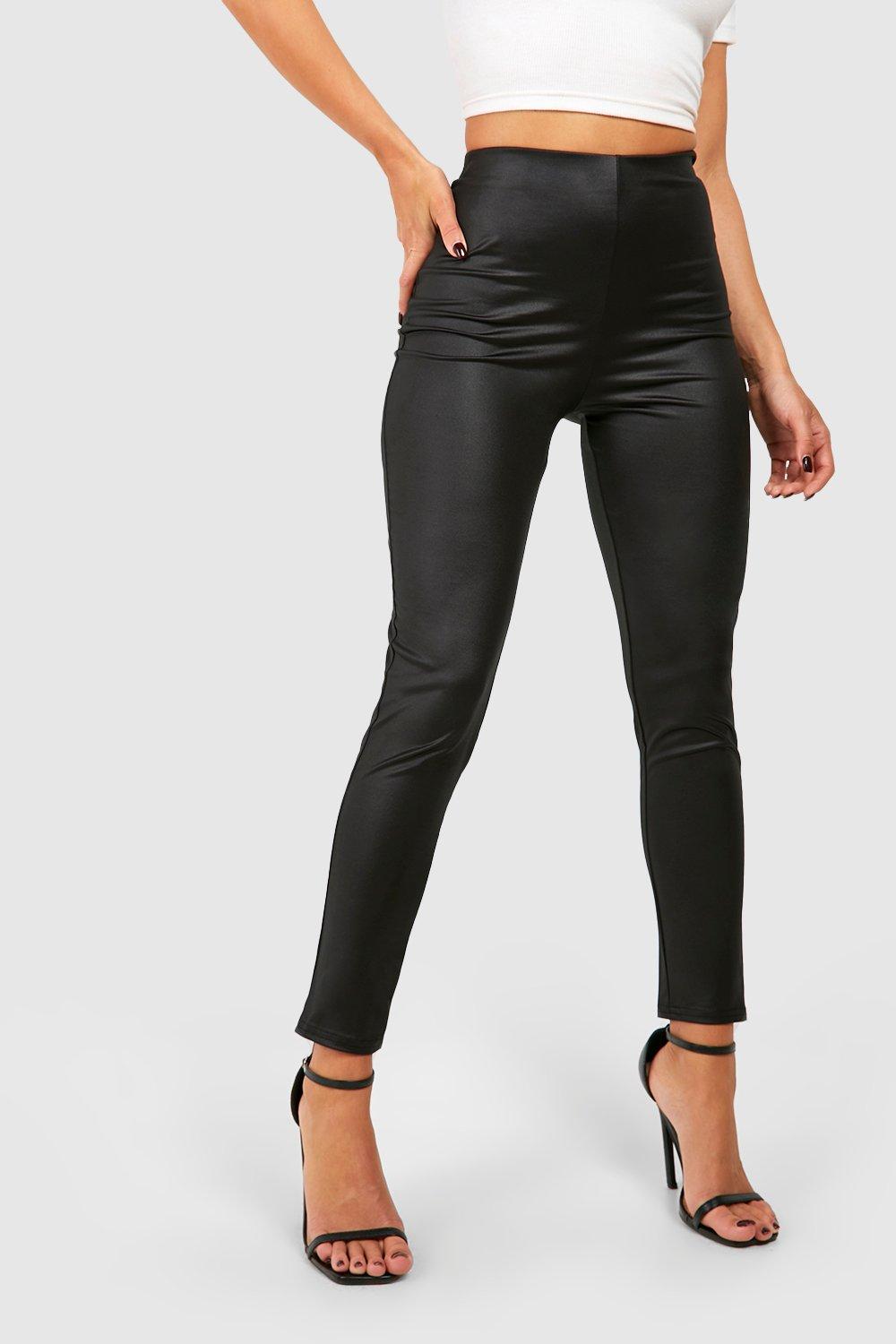 Tall Black Wet Look Skinny Trouser, Tall