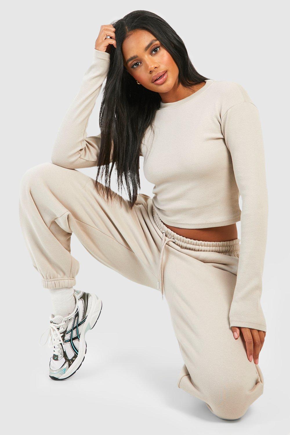 Missguided ribbed hot sale jogger