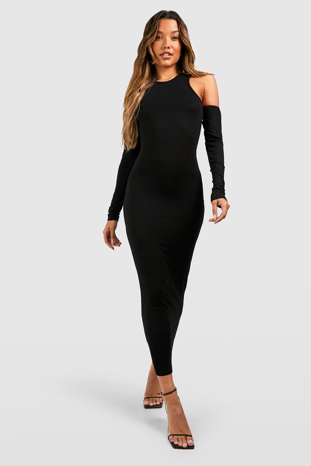 Long sleeve cold shoulder best sale maxi dress