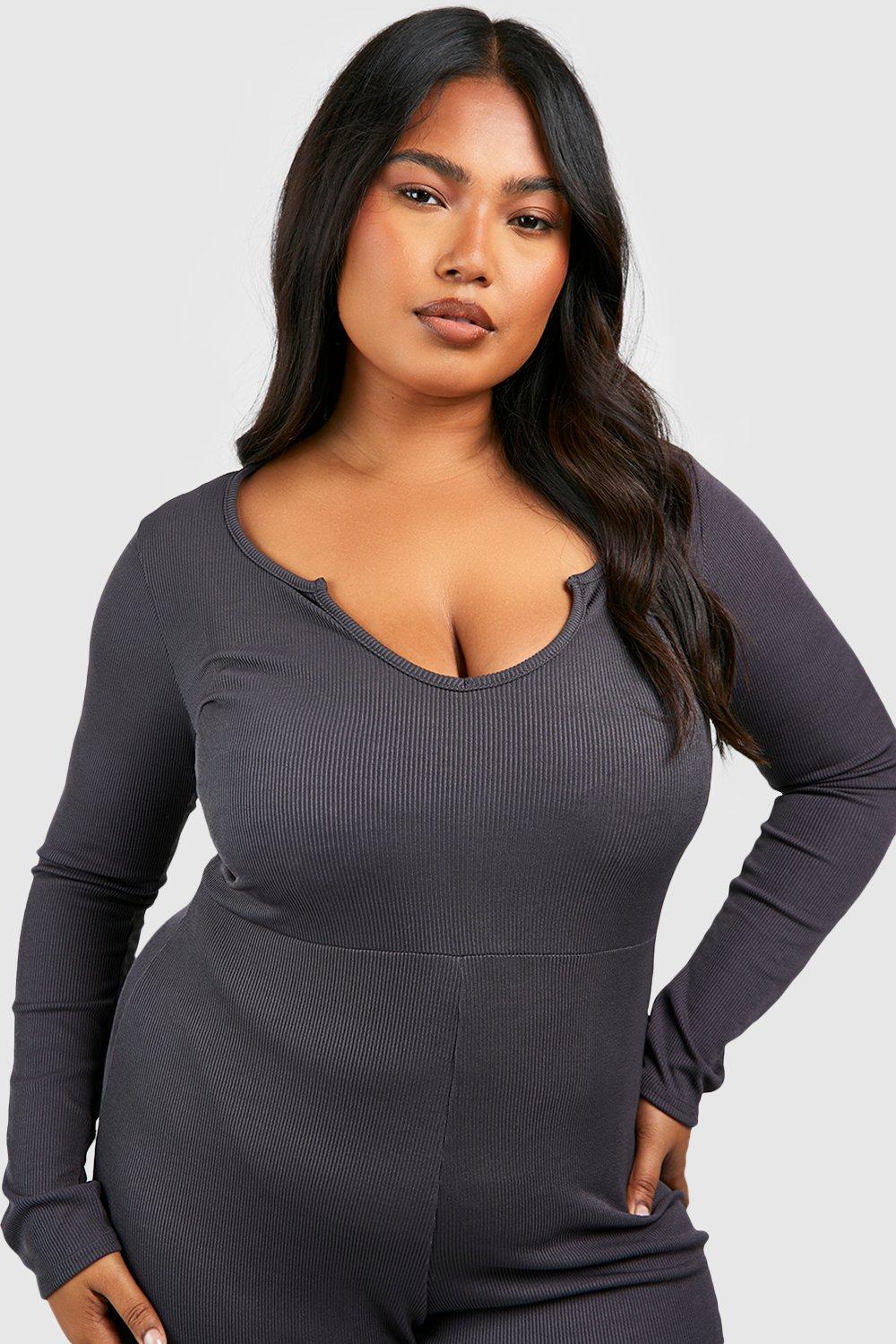 Long sleeve shop jumpsuit plus size