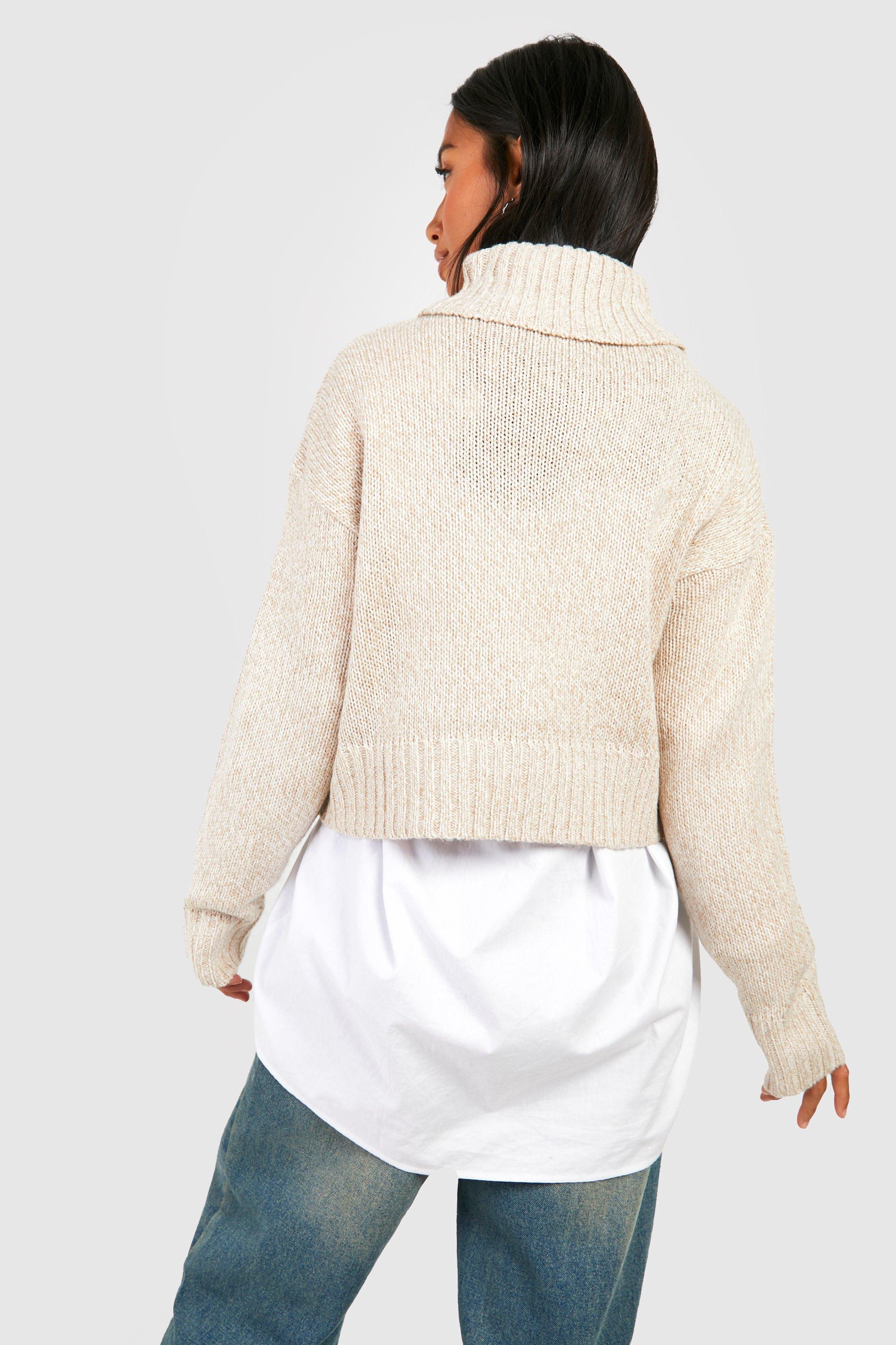 Cream shop cropped jumper