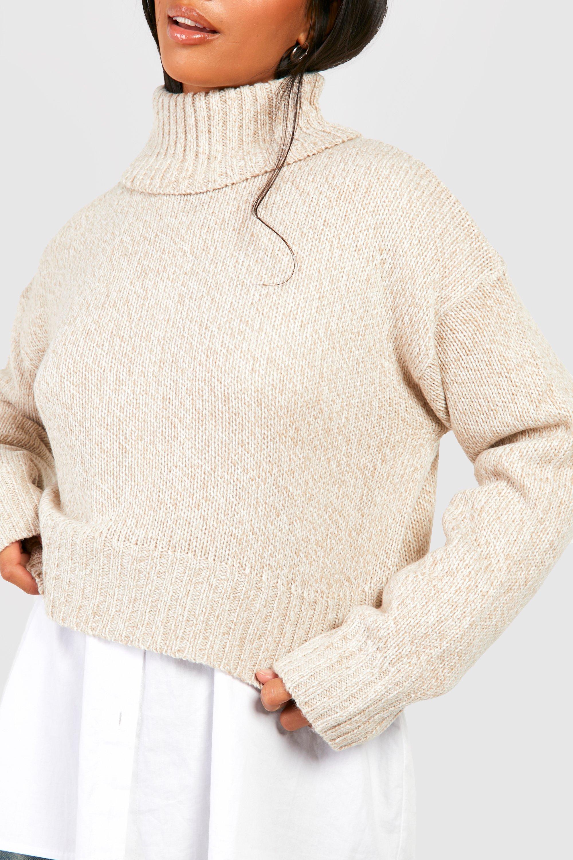 Cream cropped jumper hotsell