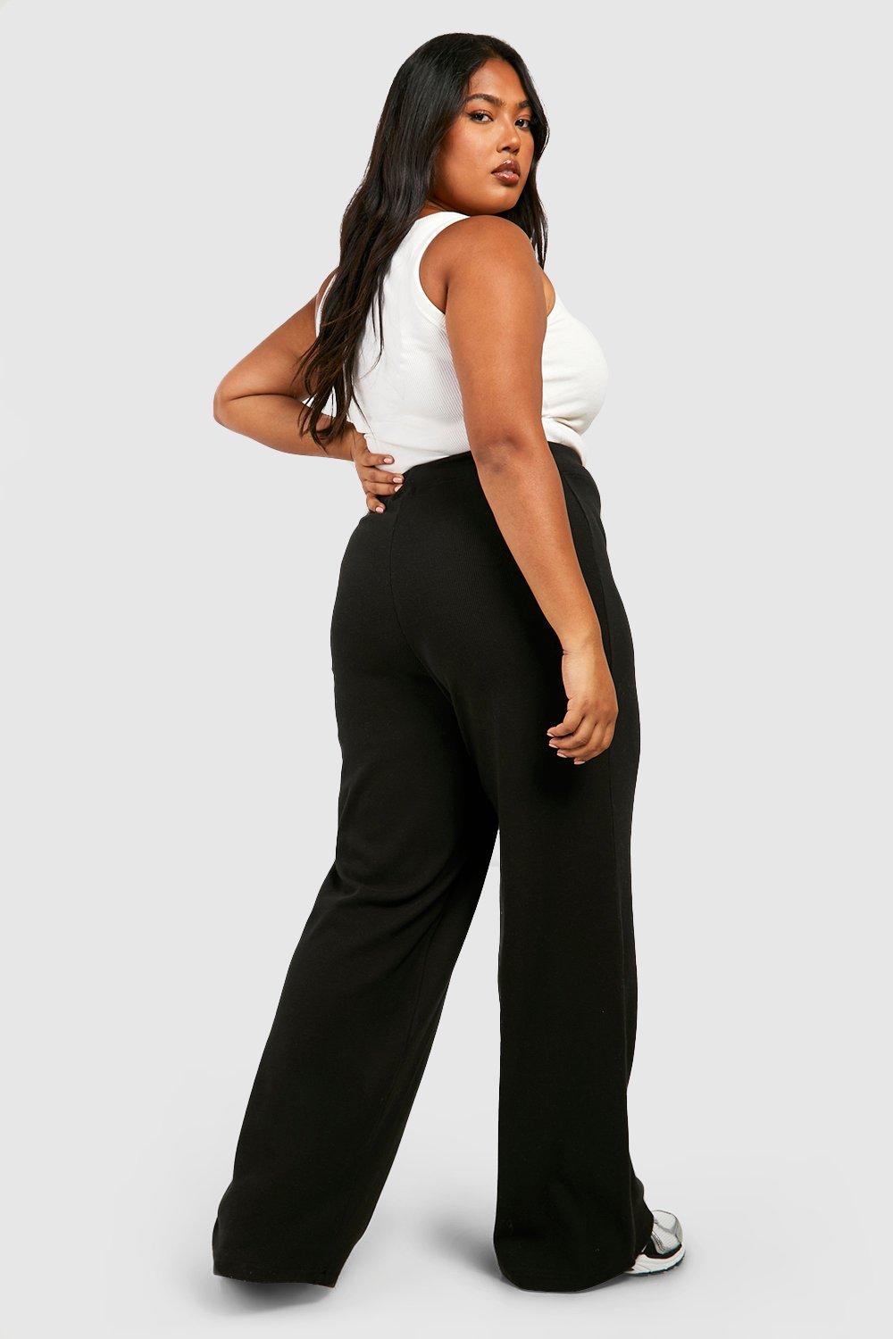 Black wide clearance leg cotton pants