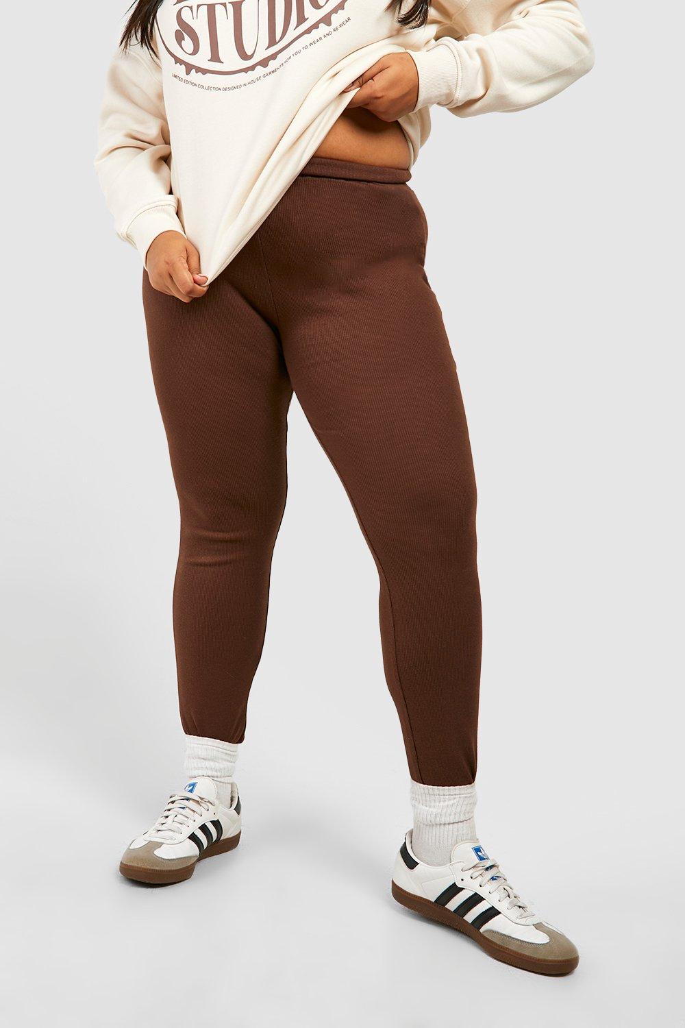 Women's Plus Cotton Rib Basic Leggings