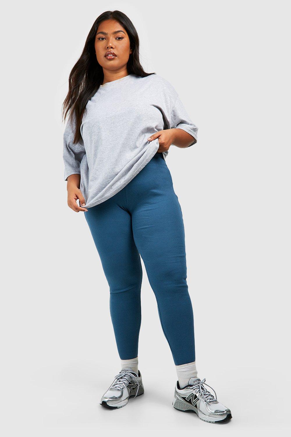 Plus Cotton Rib Basic Leggings in 2023  Basic leggings, Plus size leggings,  Ribbed leggings