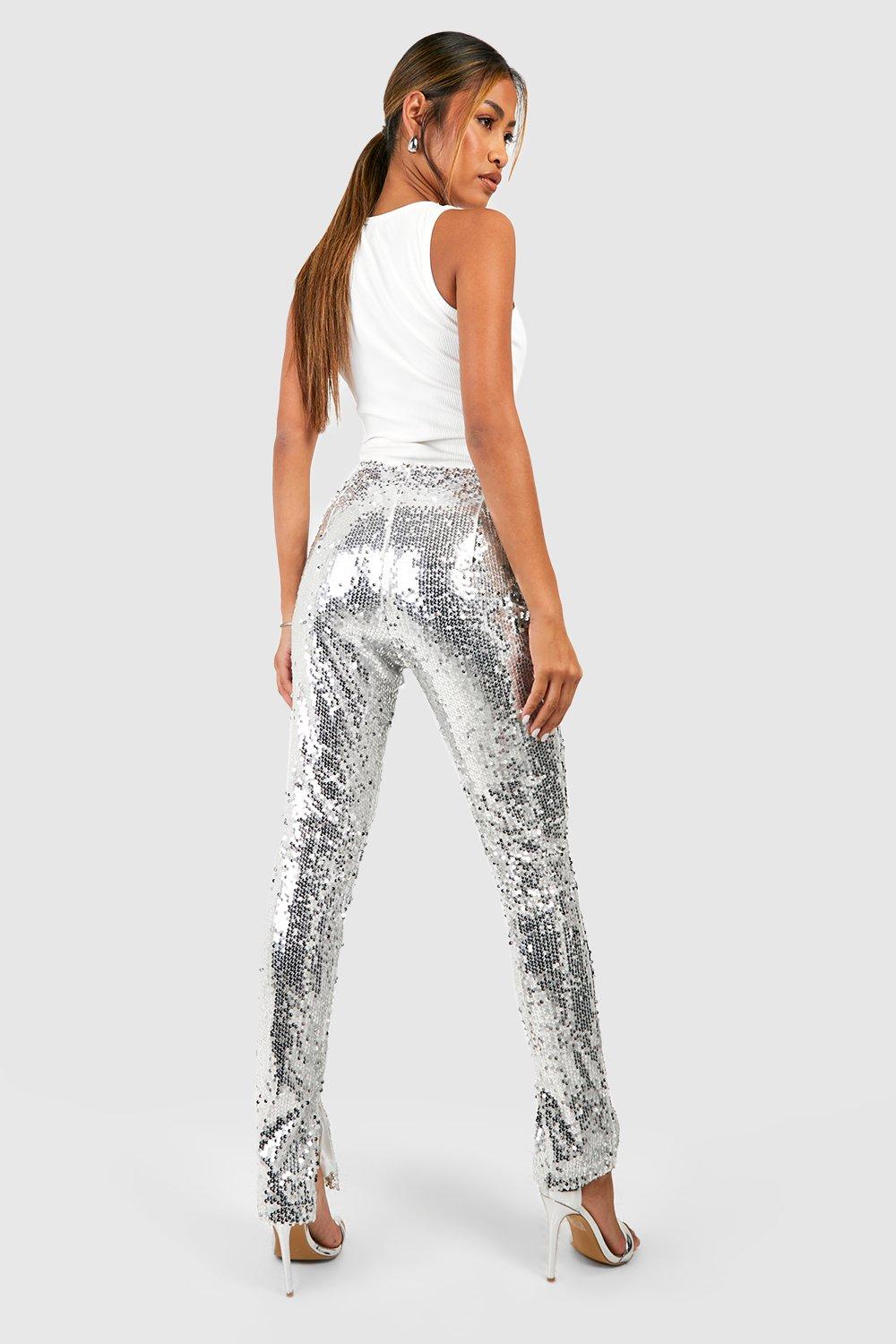 Boohoo sales silver trousers