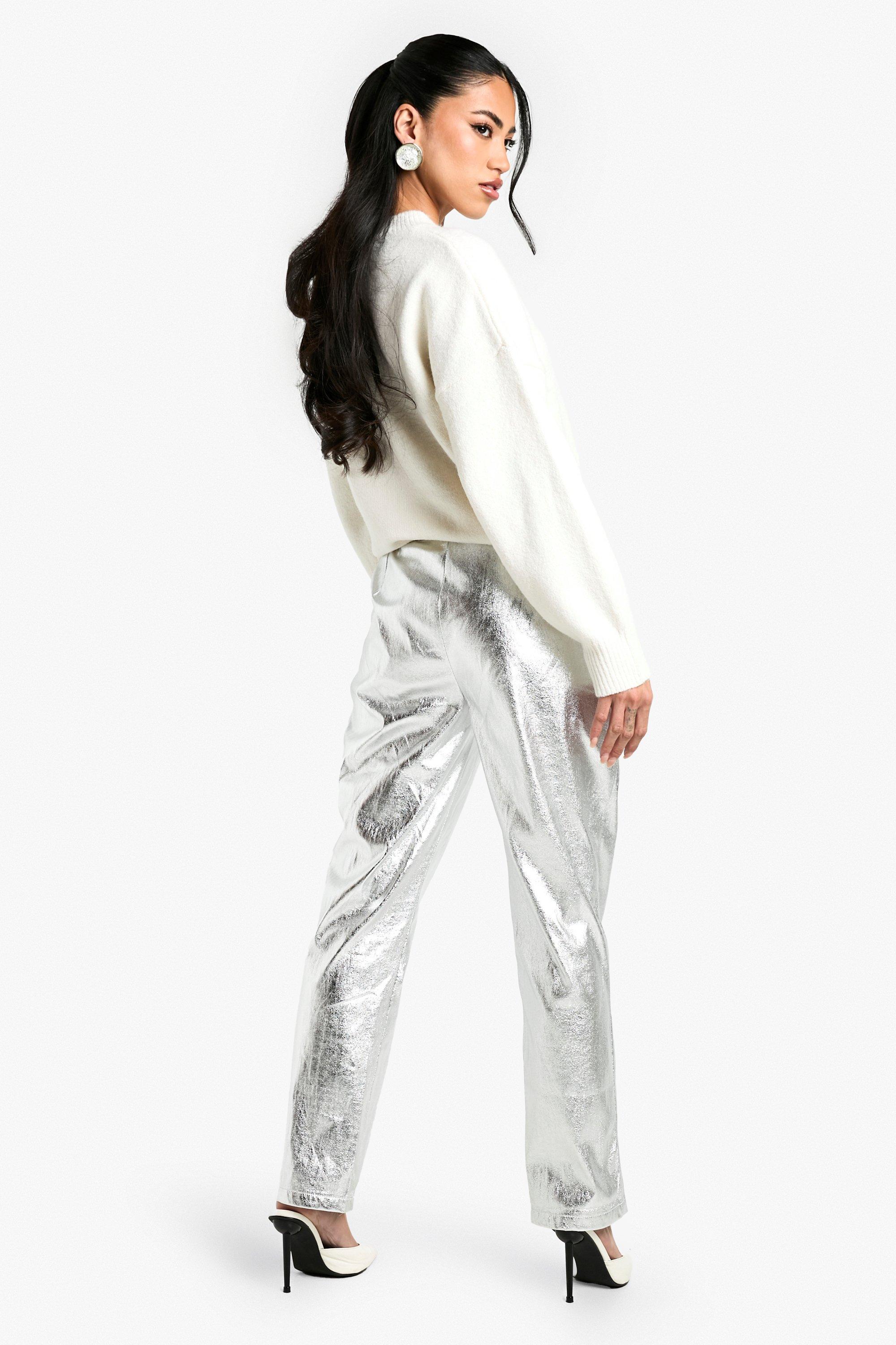 Boohoo sales silver trousers