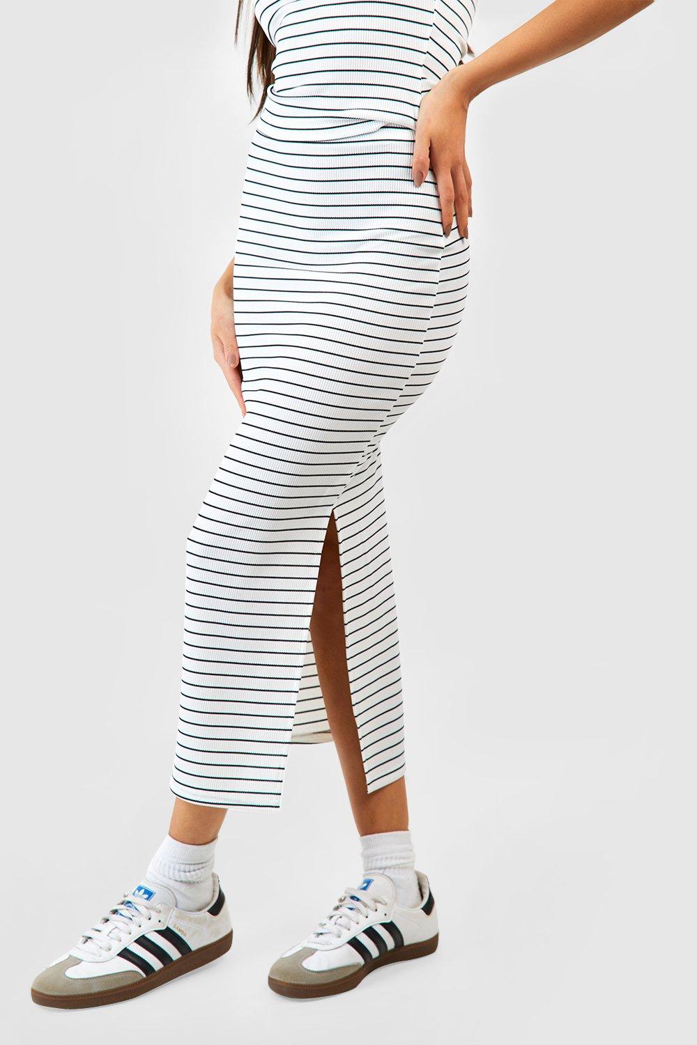 Striped skirt outlet boohoo