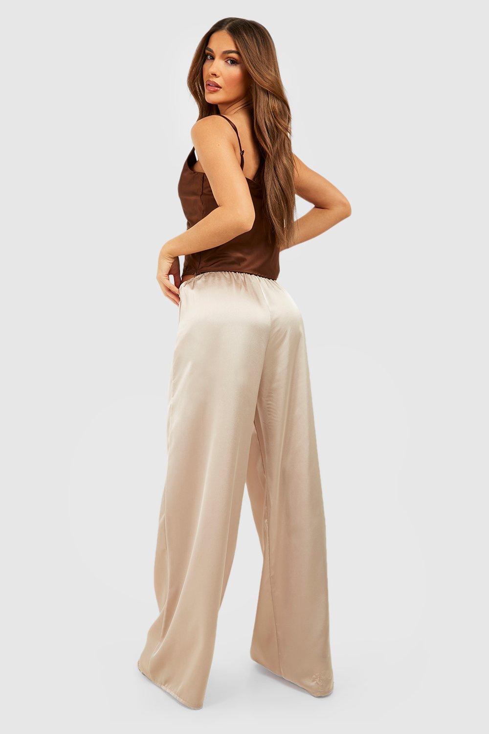 Champagne wide leg on sale trousers