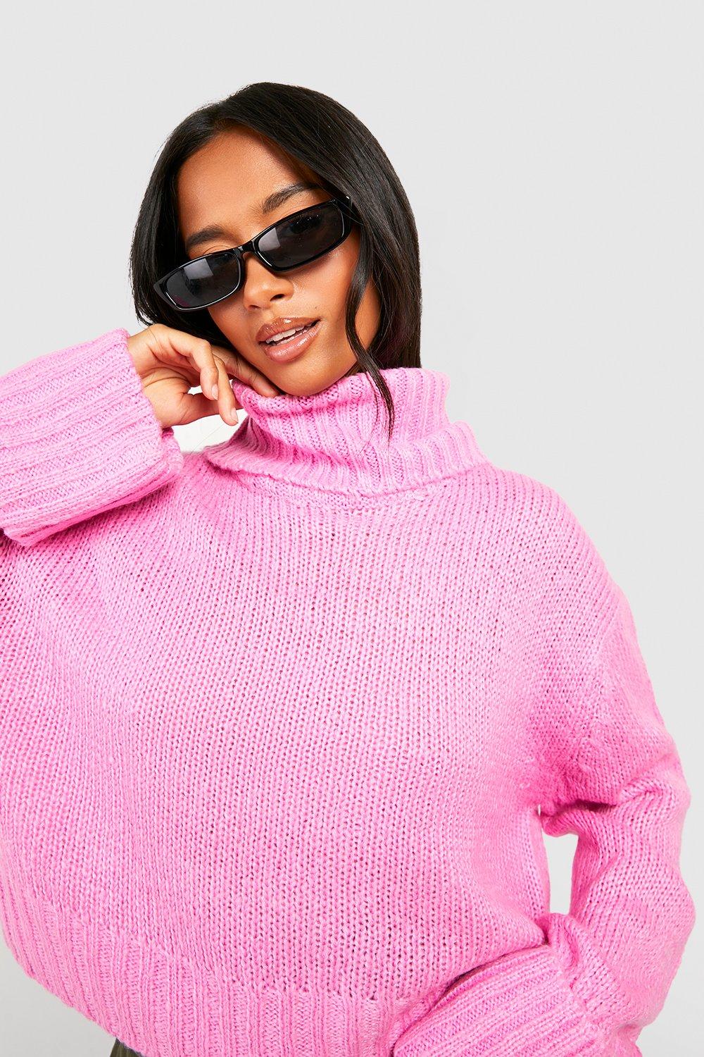 Petite Turn Up Cuff Jumper With Side Split boohoo IE