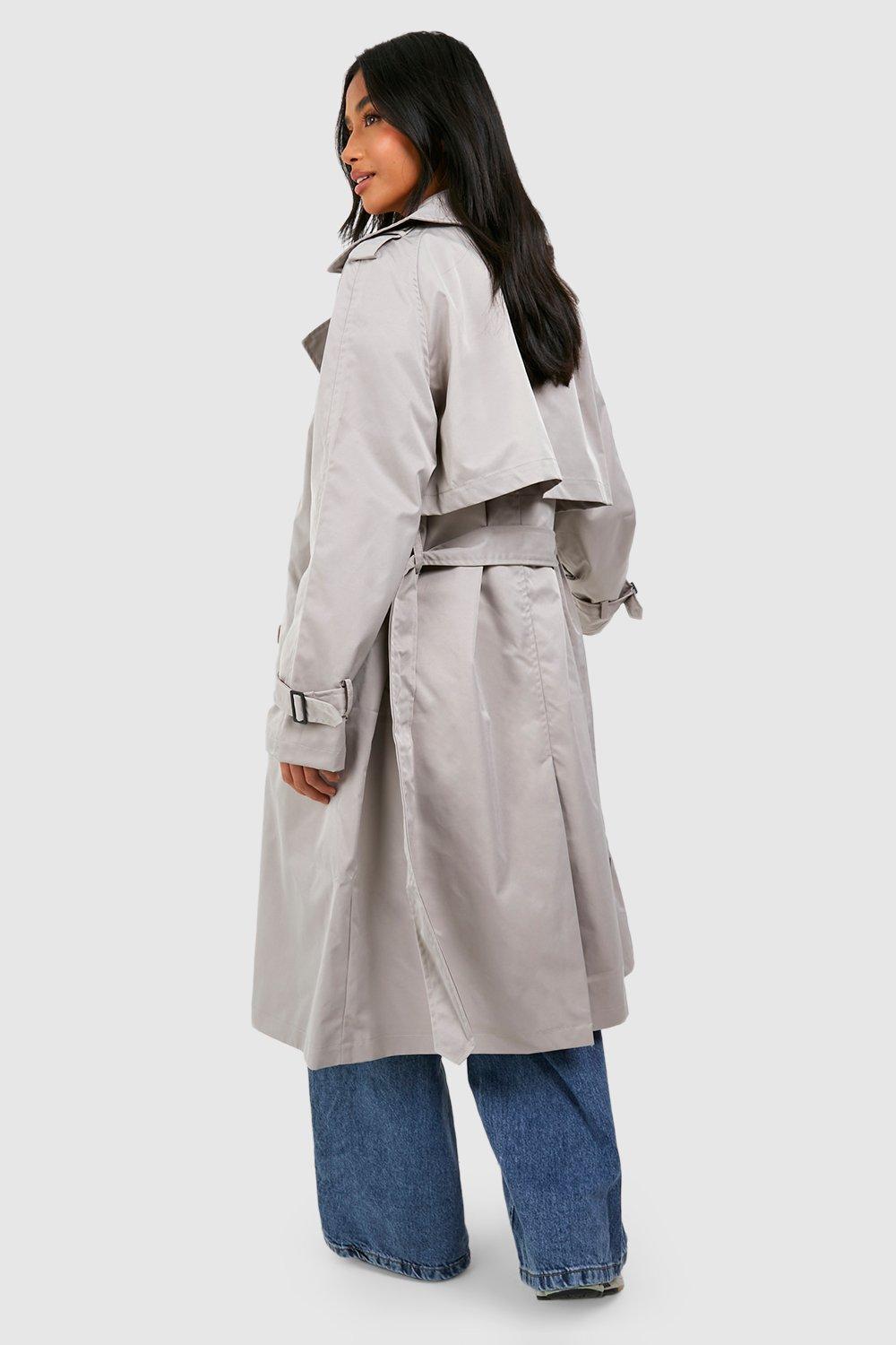 Petite grey hot sale trench coat