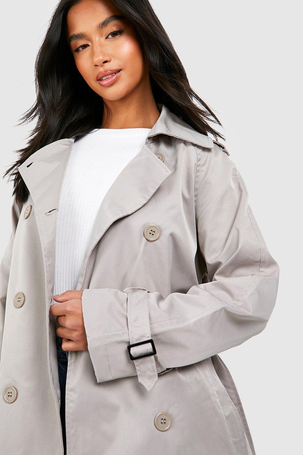 Petite double hotsell breasted trench coat