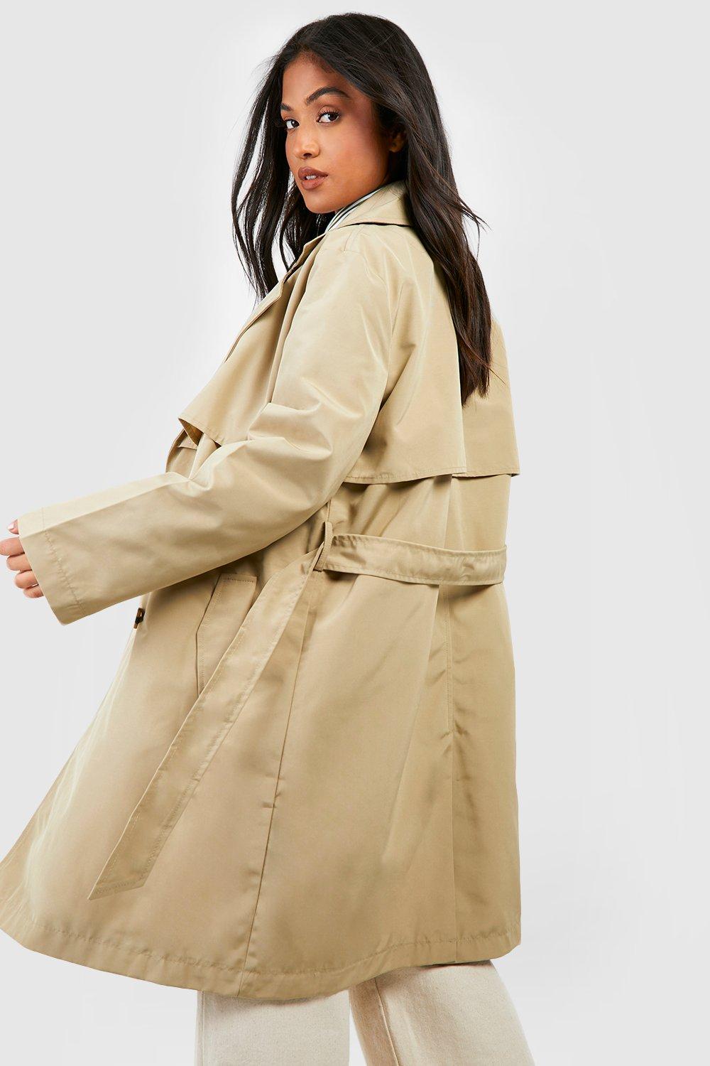 Petite belted trench on sale coat