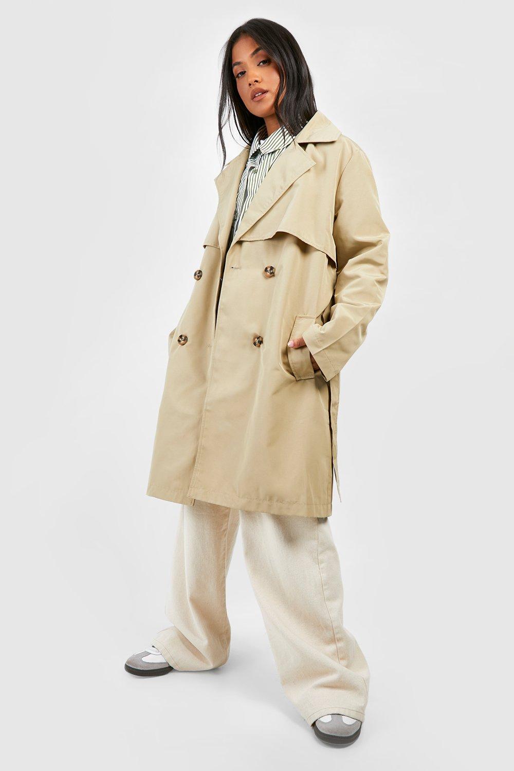 Petite belted hot sale trench coat