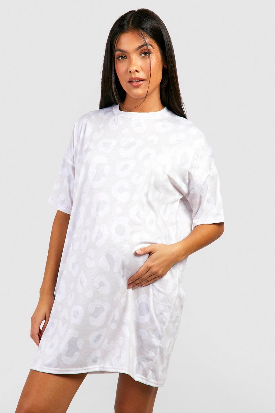 Maternity Leopard Print Nightgown image number 1