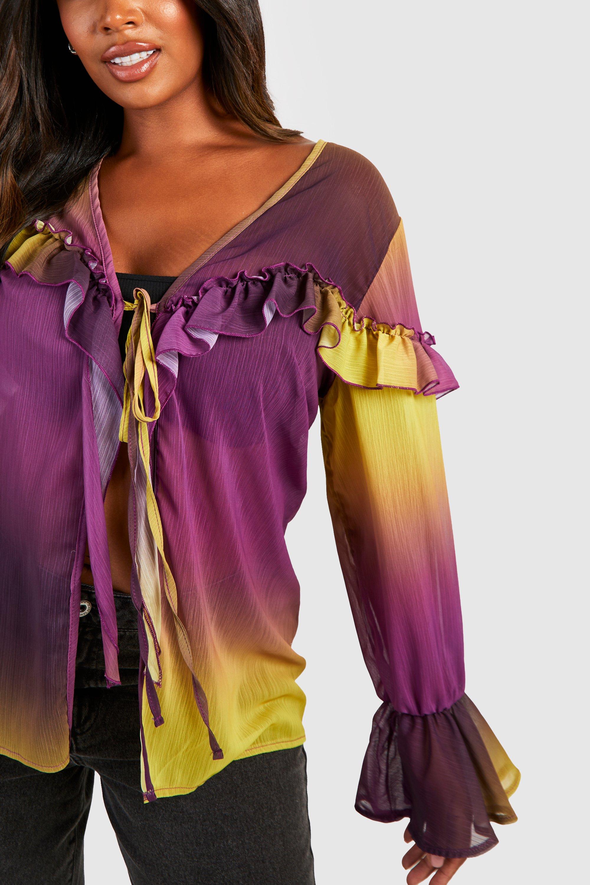 Ombre Ruffle Top Ombre Ruffle Top