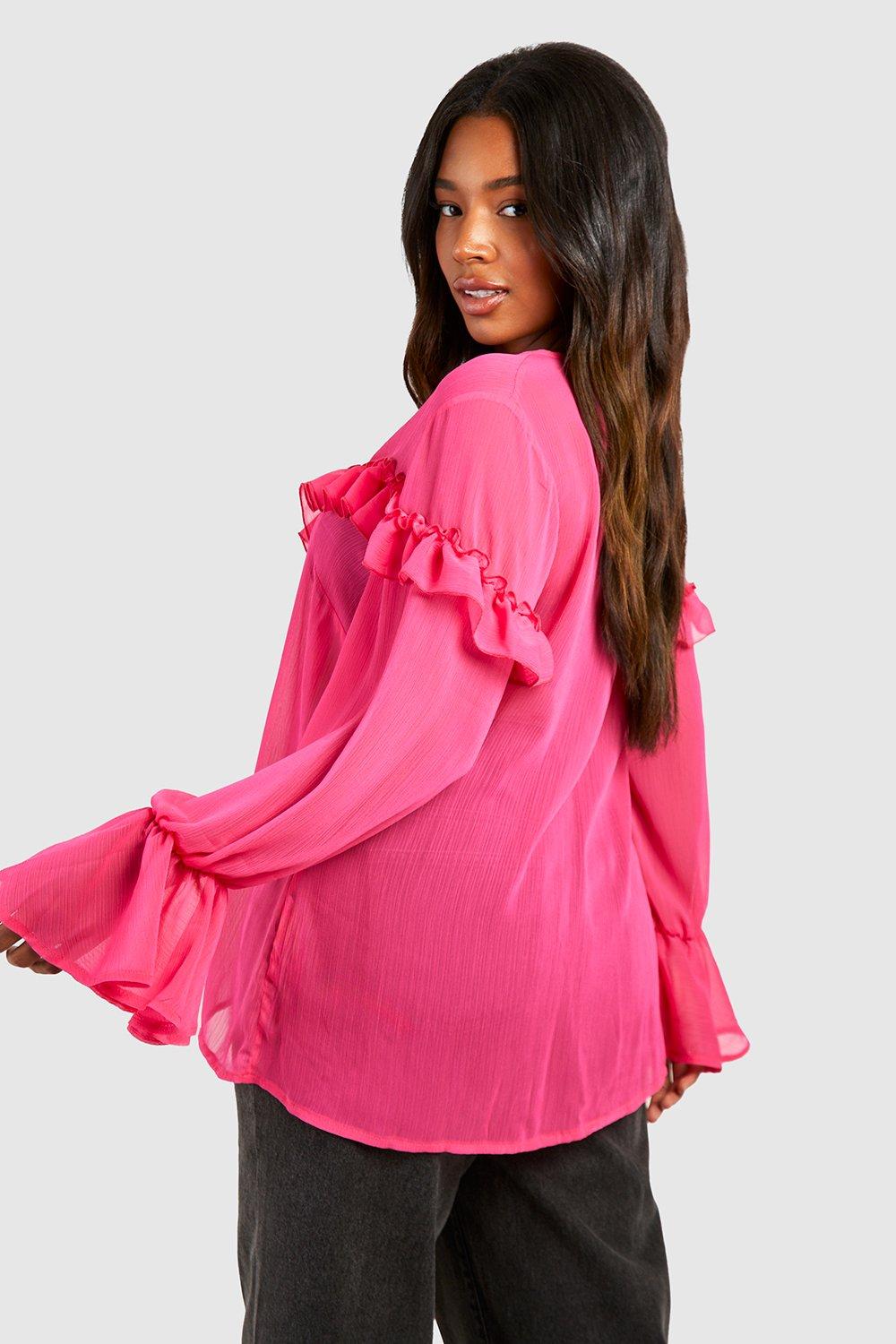 Ruffle cheap blouse boohoo