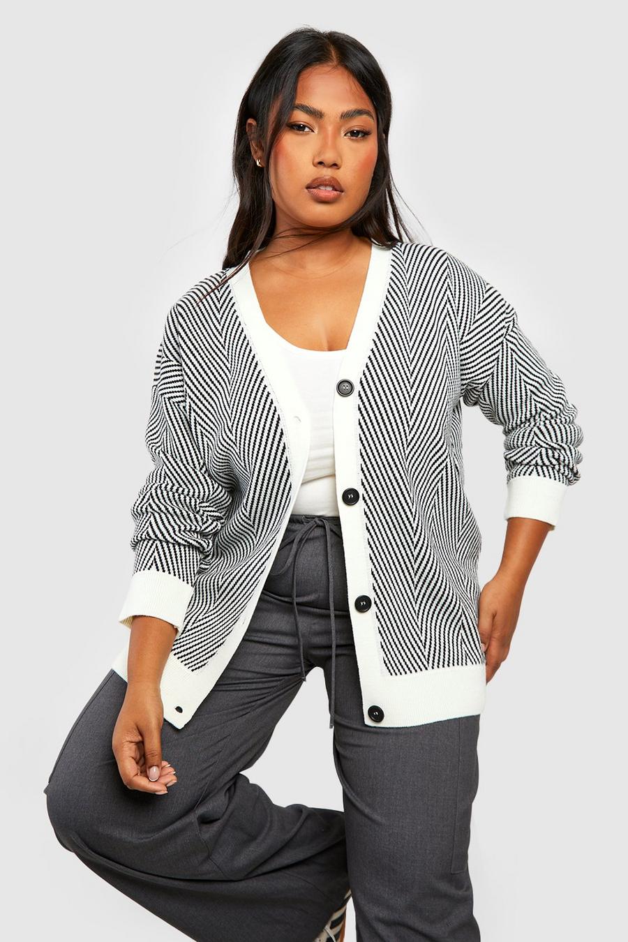 Plus Mono Oversized Cardigan | boohoo USA Plus Mono Oversized Cardigan | boohoo USA