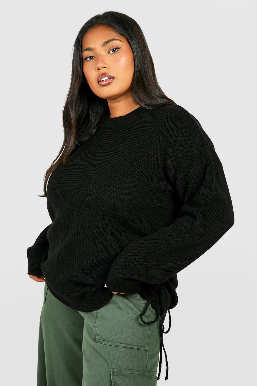 Black Plus Ruched Side Sweater image number 1