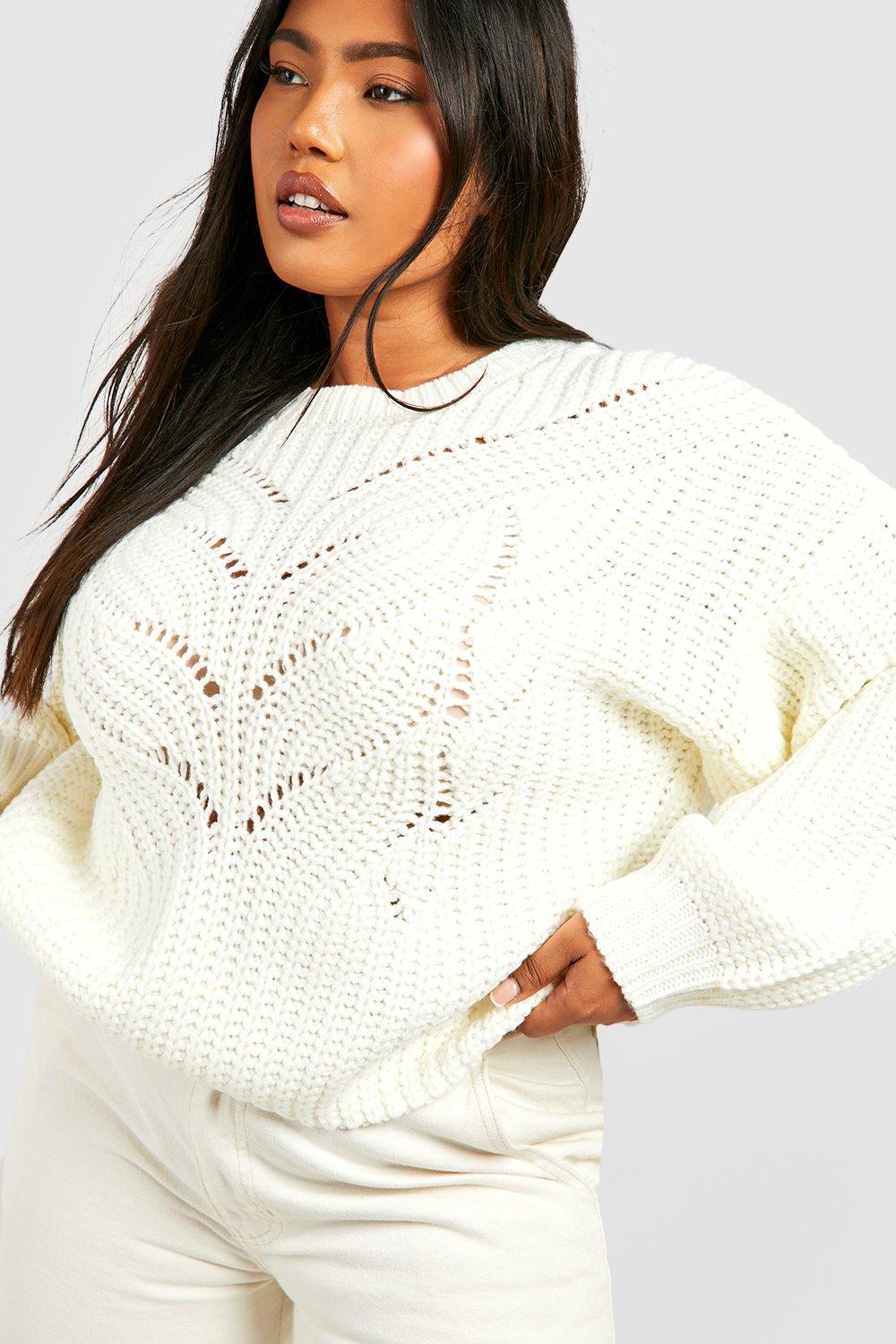 Plus size outlet cream jumper