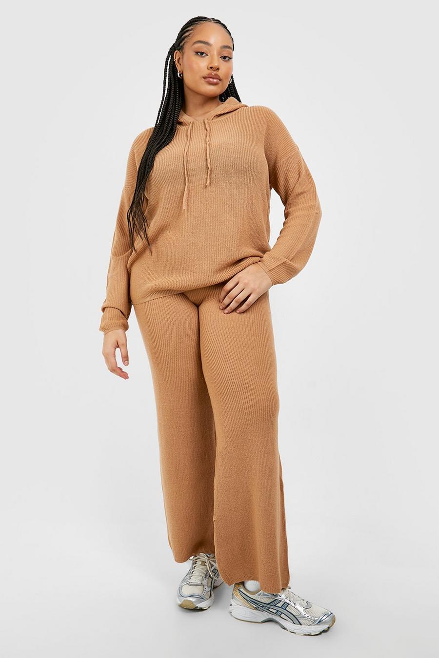 Camel Plus Knitted Straight Leg Pants Two-Piece image number 1