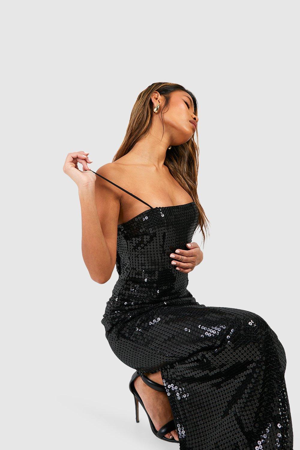 Boohoo sequin maxi dress best sale