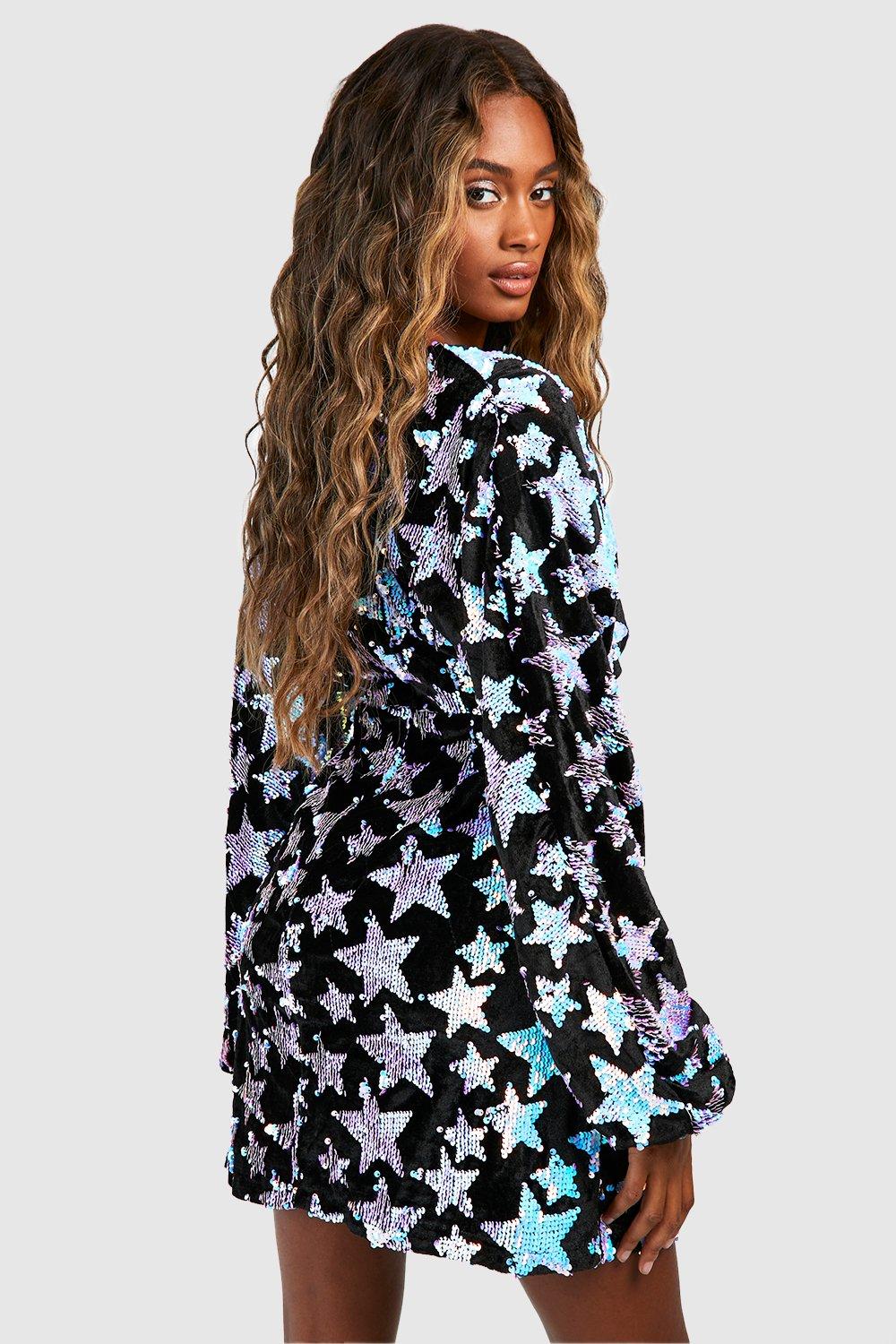 Boohoo star print store dress