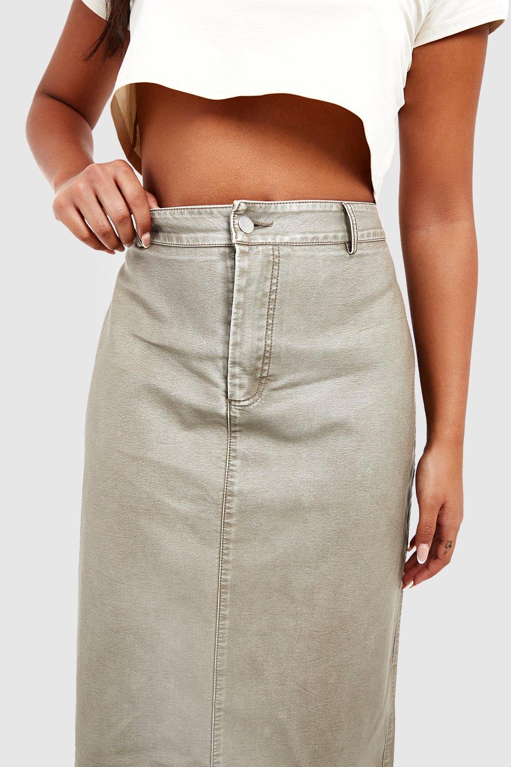 Womens leather skirt clearance boohoo