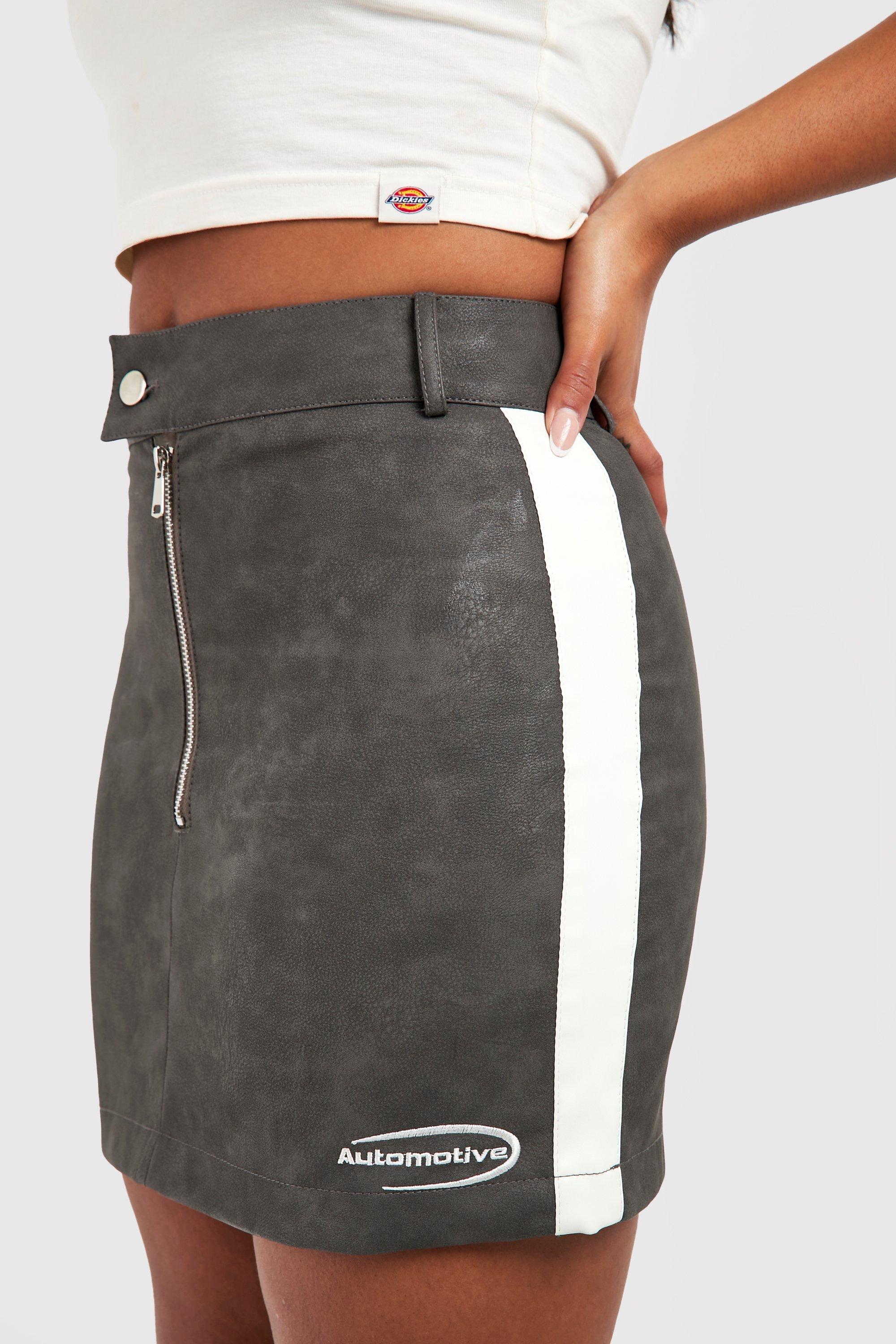 Moto suede 2025 mini skirt