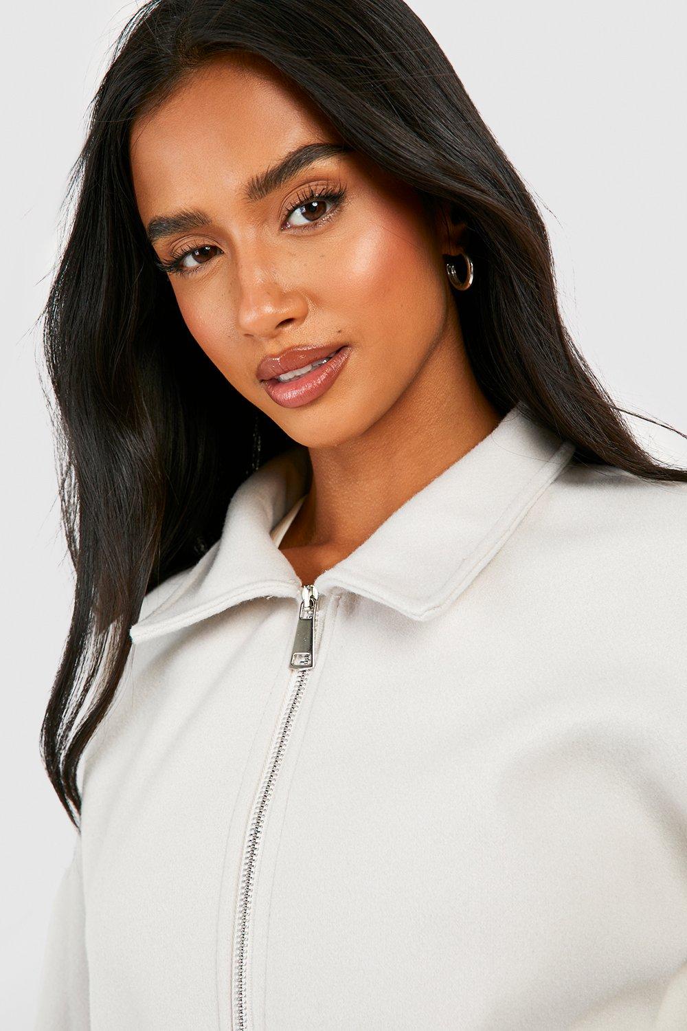 Cropped zip up online shirt