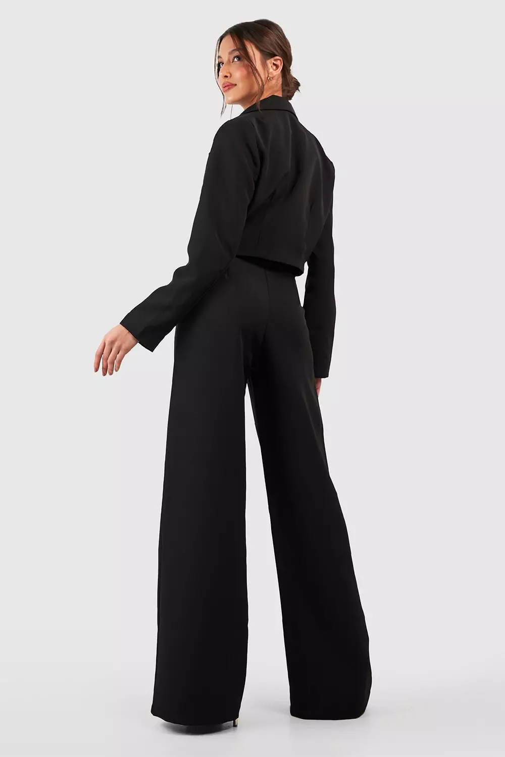 Black Tailored Wide Leg Trouser   alternative image