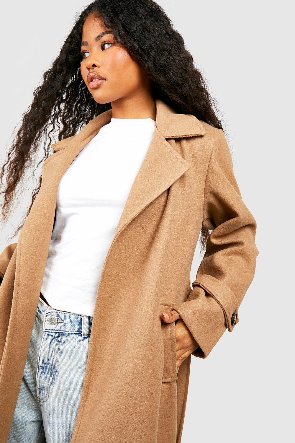 Petite tan 2025 wool coat