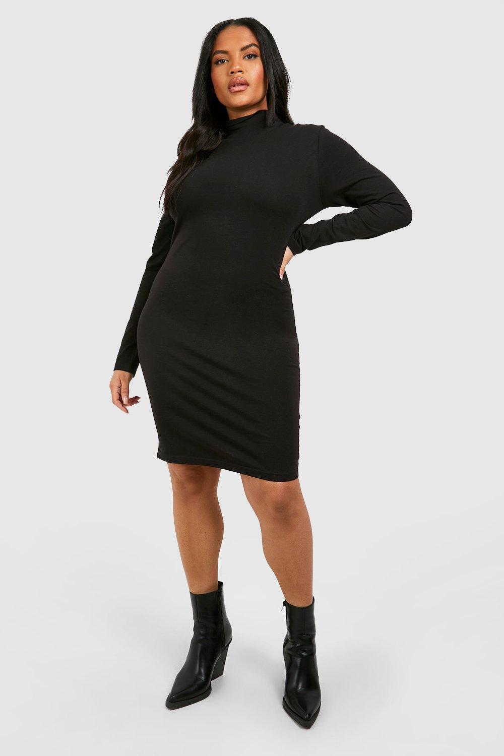 Black cotton bodycon outlet dress