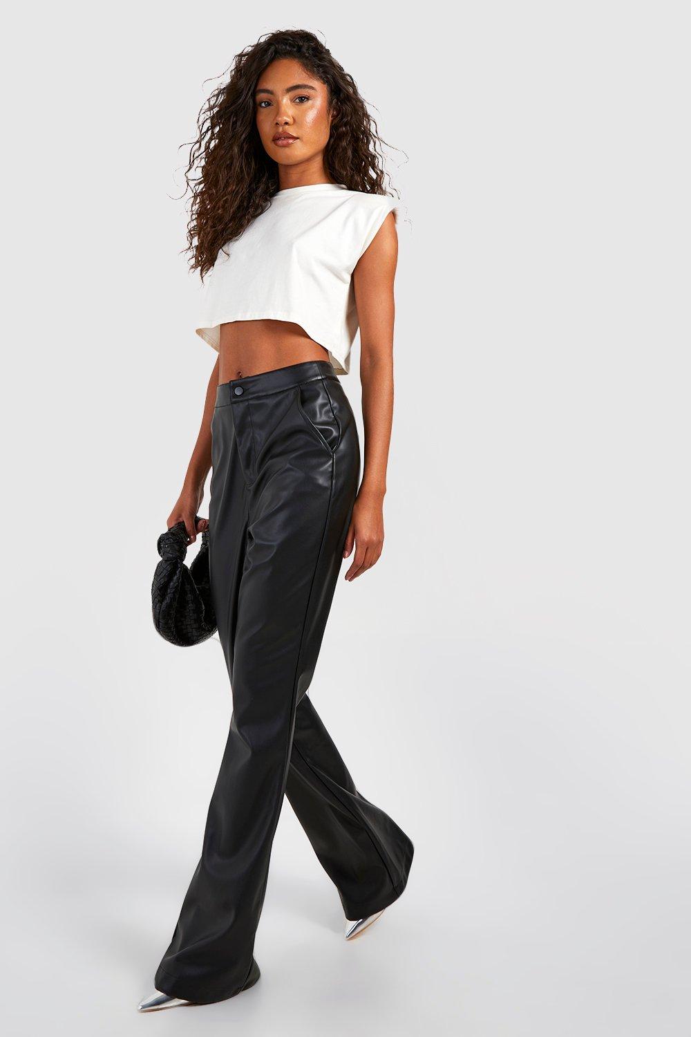 boohoo Tall Fold Over Waistband Cotton Mix Flares - ShopStyle Casual Pants