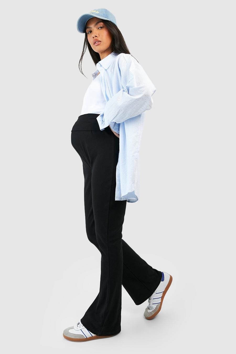 Black Mammakläder Yogabyxor med utsvängda ben image number 1
