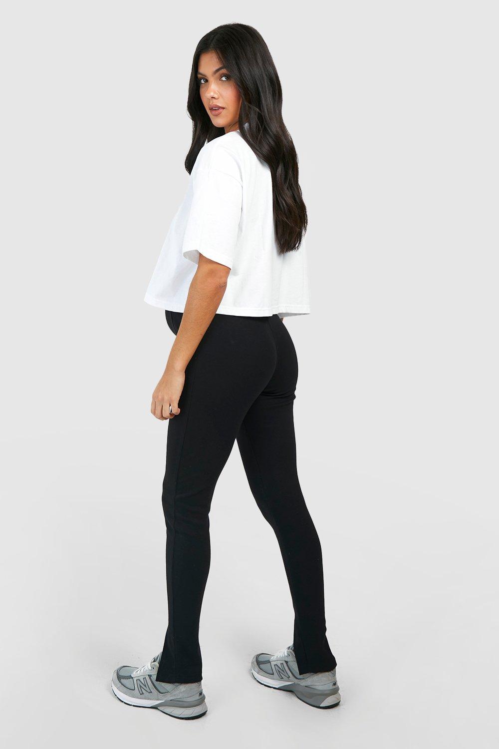 SHEIN Zwangerschapskleding ribgebreide legging met split aan de zoom