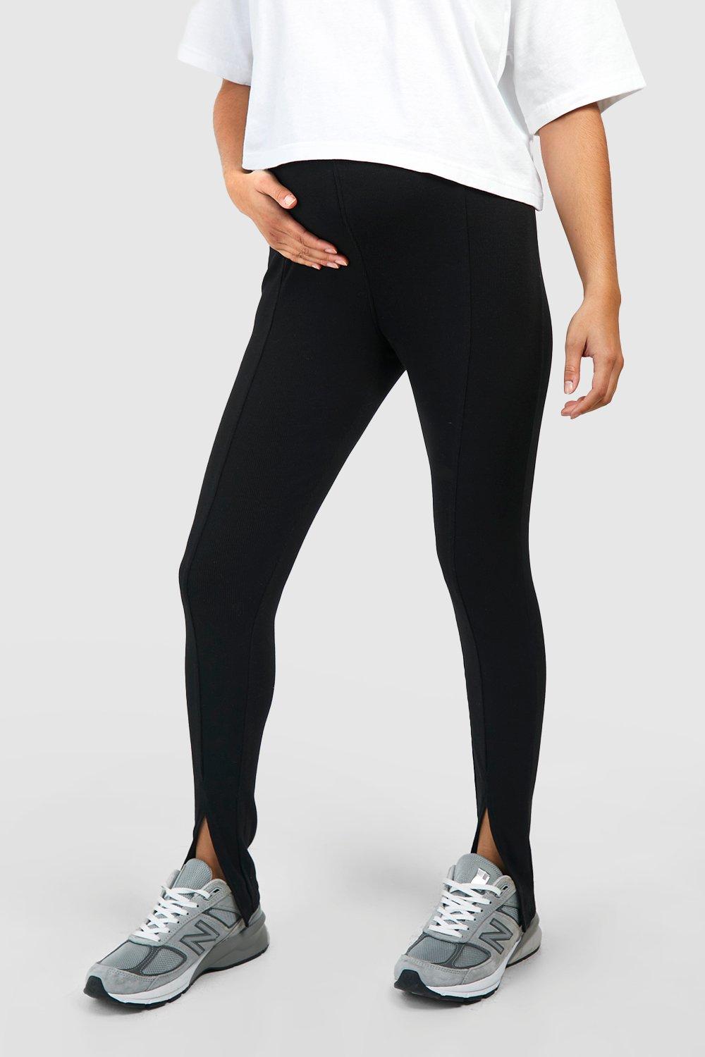 SHEIN Zwangerschapskleding ribgebreide legging met split aan de zoom