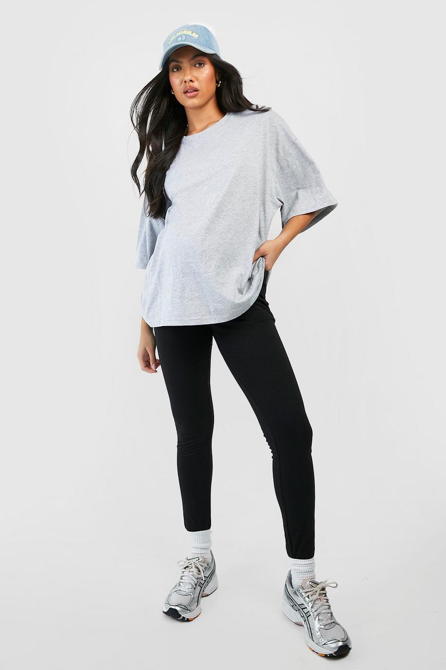 Black Maternity Cotton Jersey Wrap High Waisted Leggings