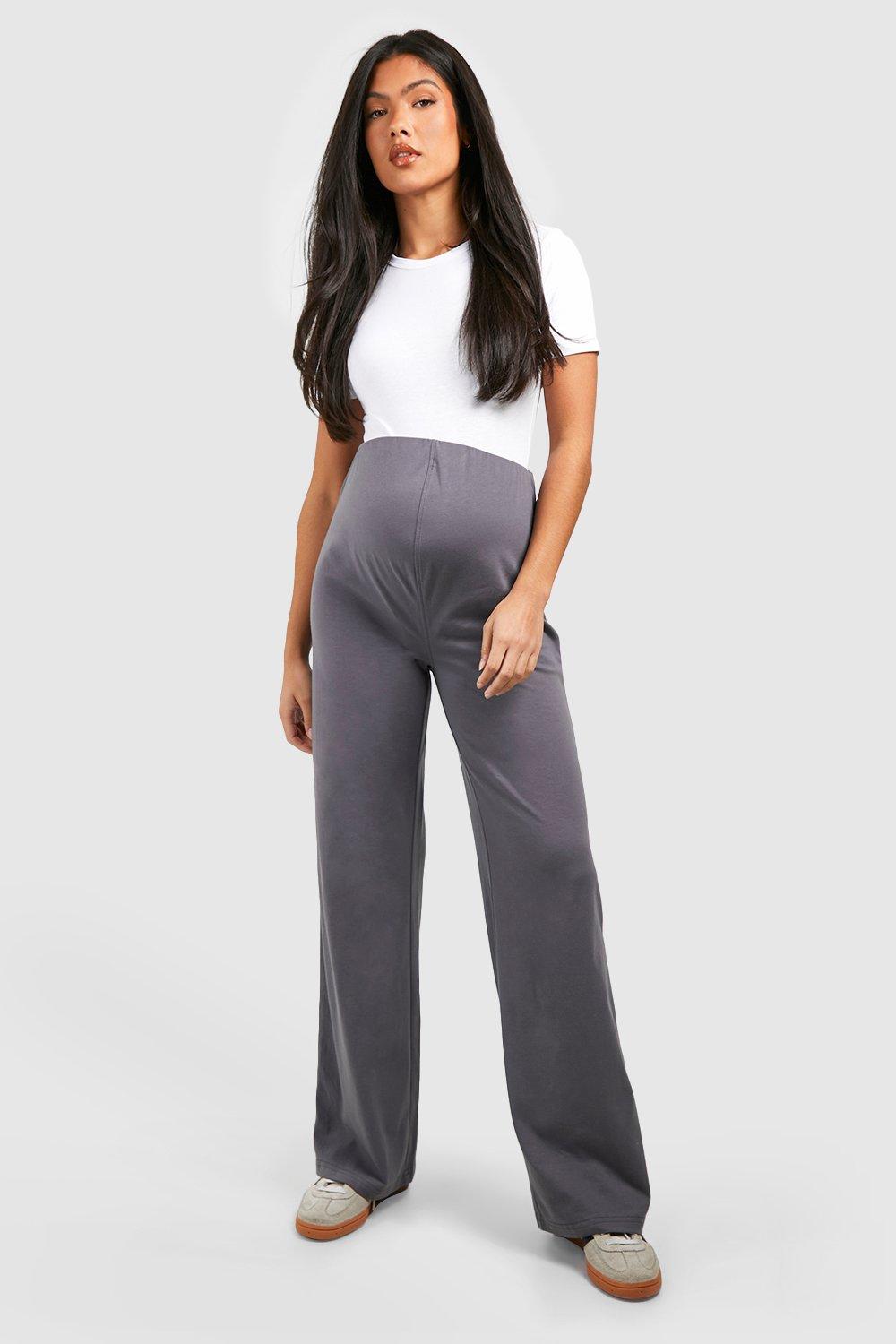 Grey jersey shop wide leg trousers