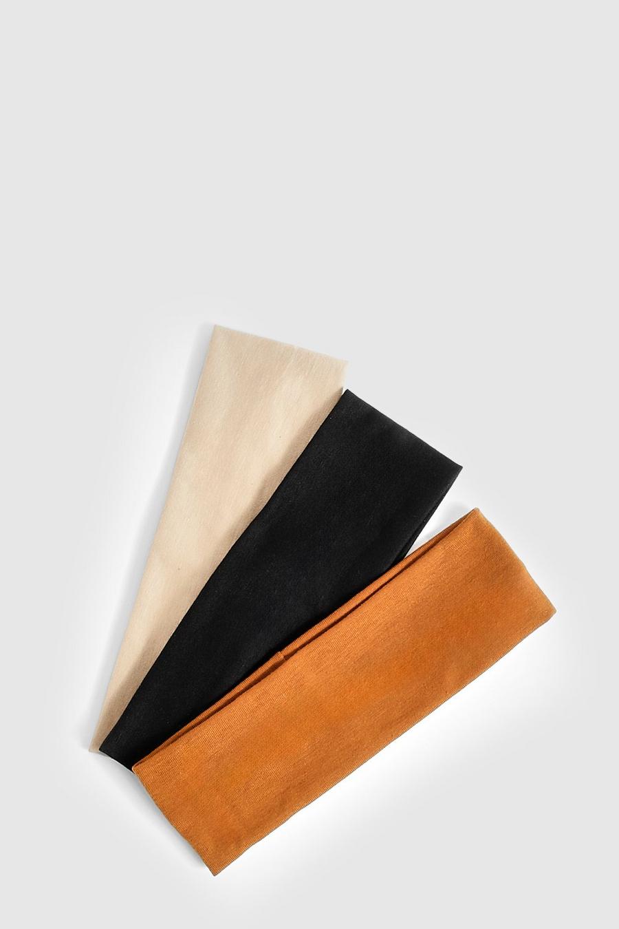 Chocolate 3 Pack Tonal Jersey Knit Headband Pack image number 1