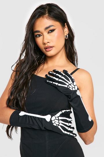 Black Halloween Skeleton Gloves