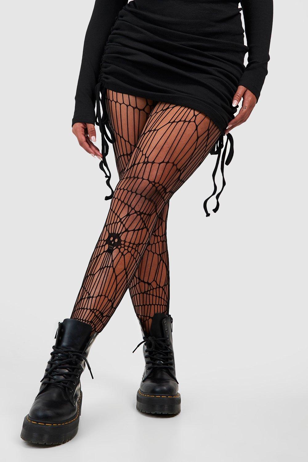 Collants dechires a motif crane Halloween boohoo FR