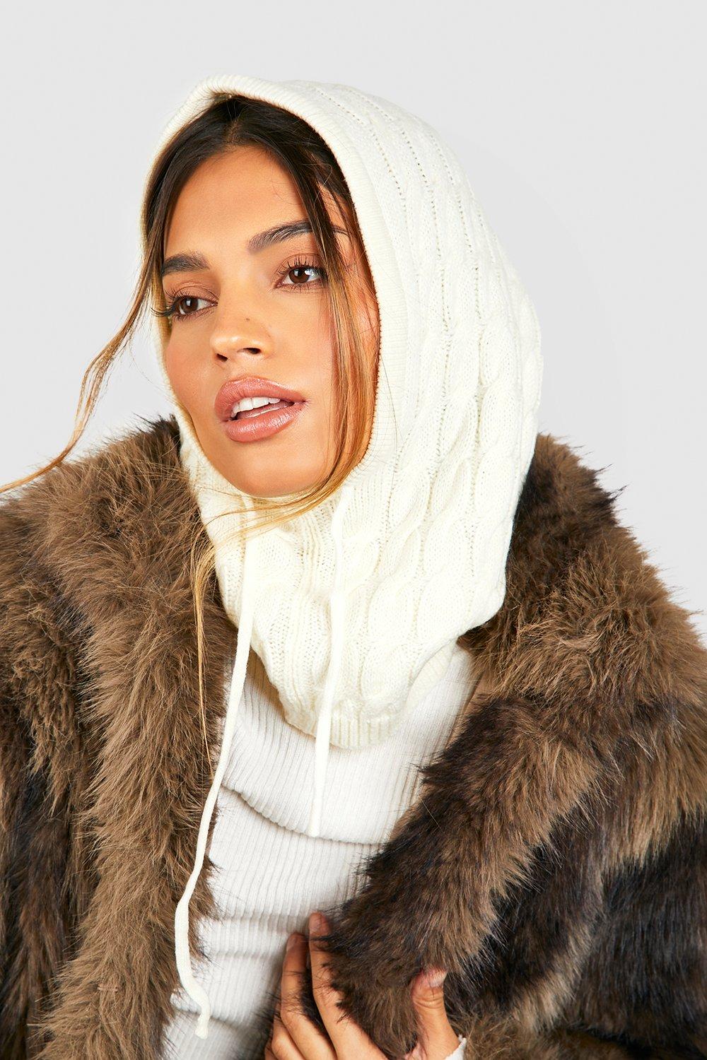 Cable Knit Hood Snood boohoo