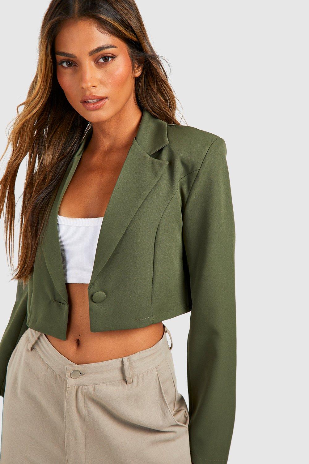 Boohoo cropped outlet blazer