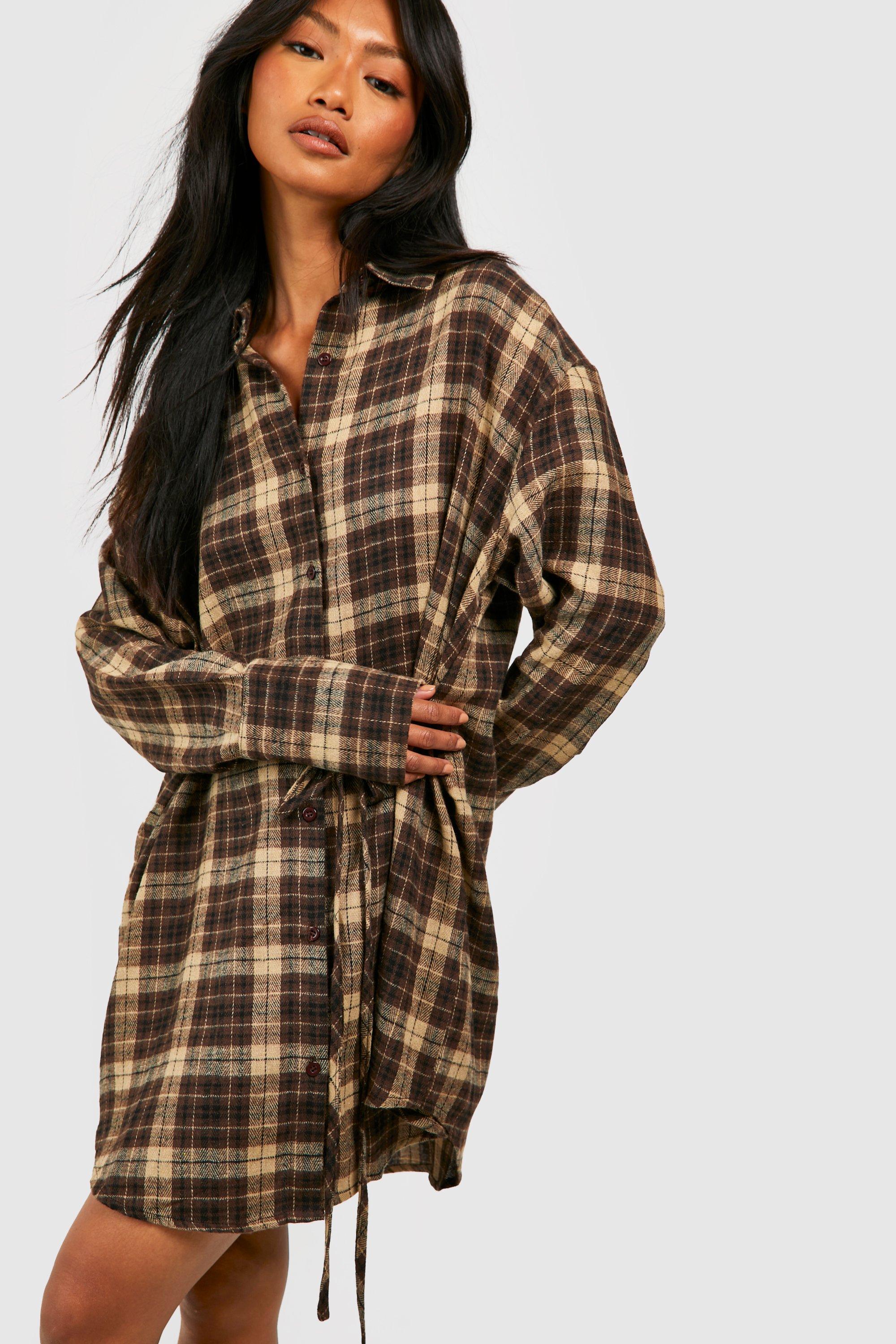 Plaid dress outlet boohoo