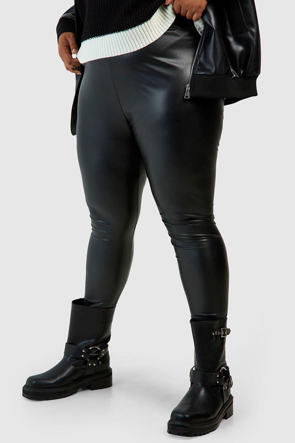 Plus Super Stretch Waist Shaping Faux Leather Legging