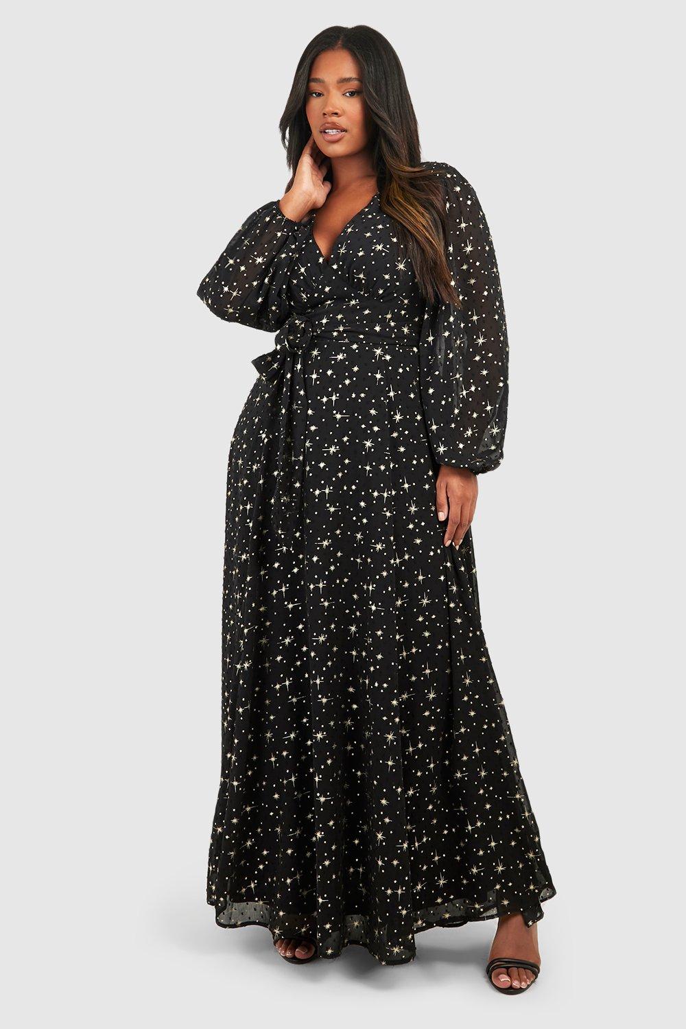 Black and gold shop maxi dress plus size