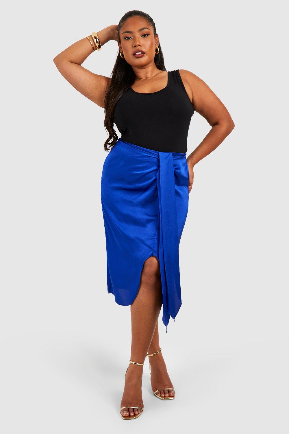 Ruched navy outlet skirt