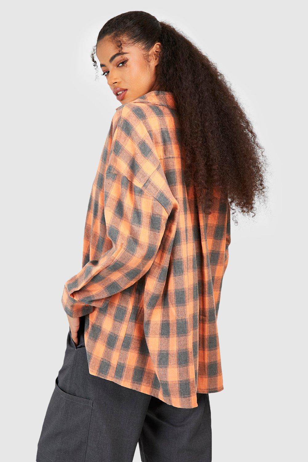 Check Drop Shoulder Oversized Shirt | boohoo