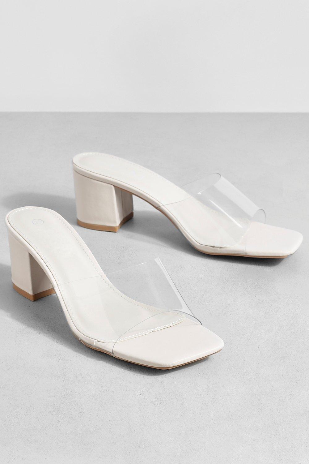 Clear store vinyl mules